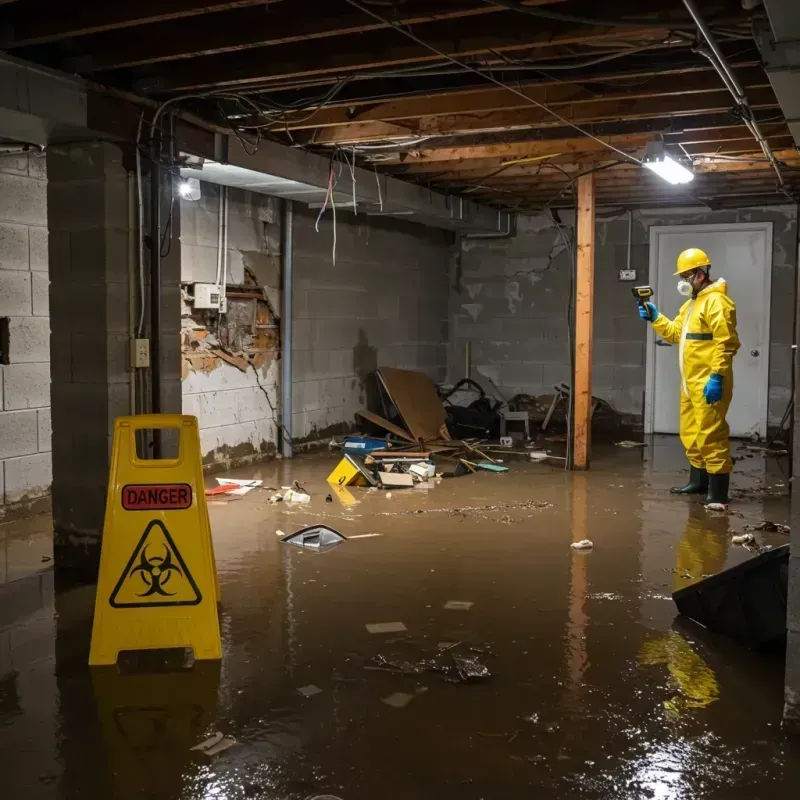 Flooded Basement Electrical Hazard in Albion, NY Property